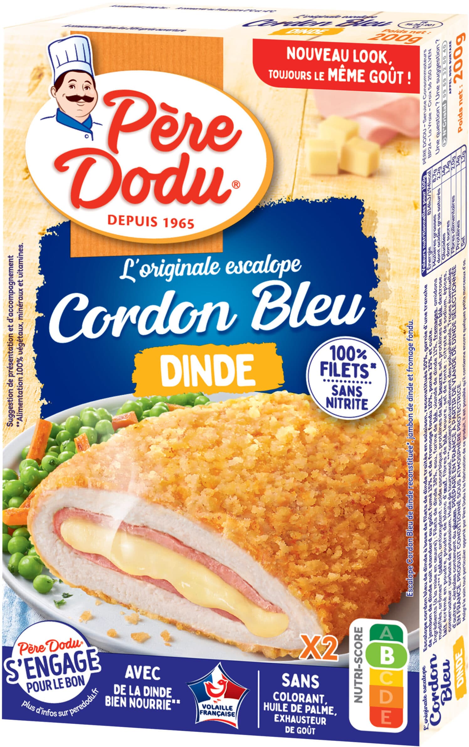 Père Dodu L'originale escalope cordon bleu de dinde 100% filets packshot