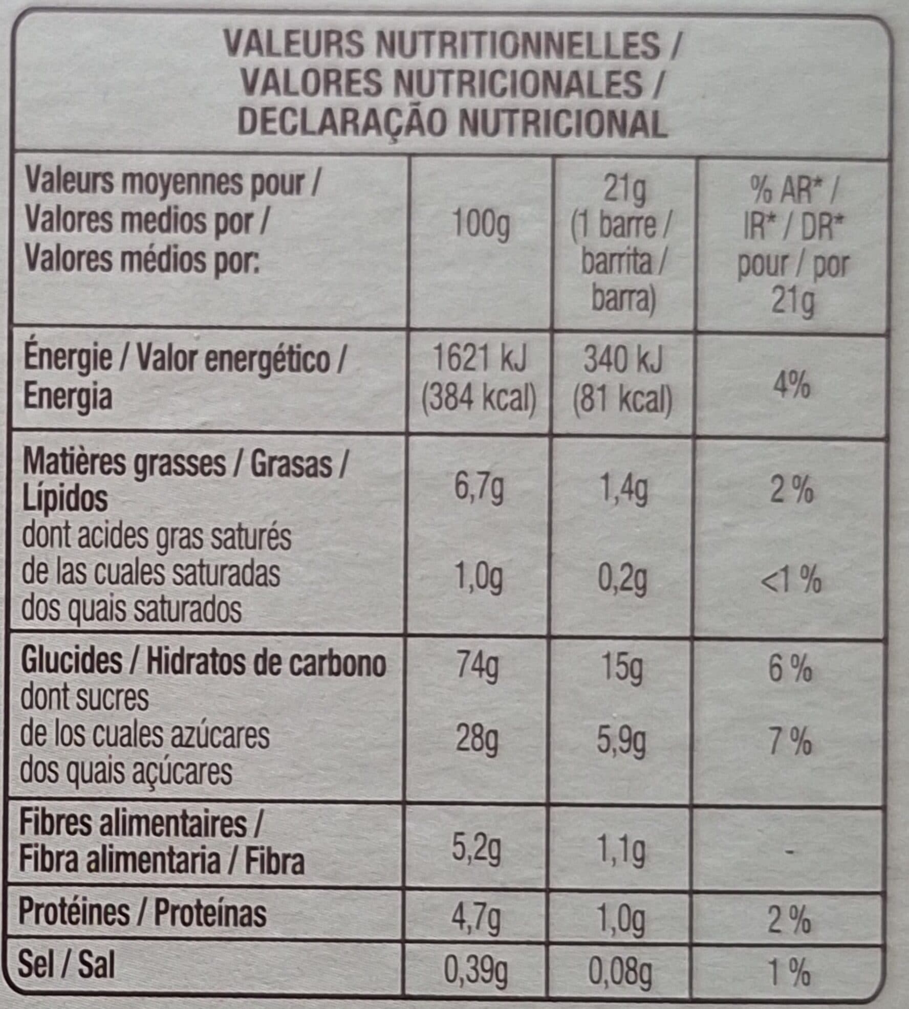 Auchan Barres de céréales pomme verte packshot