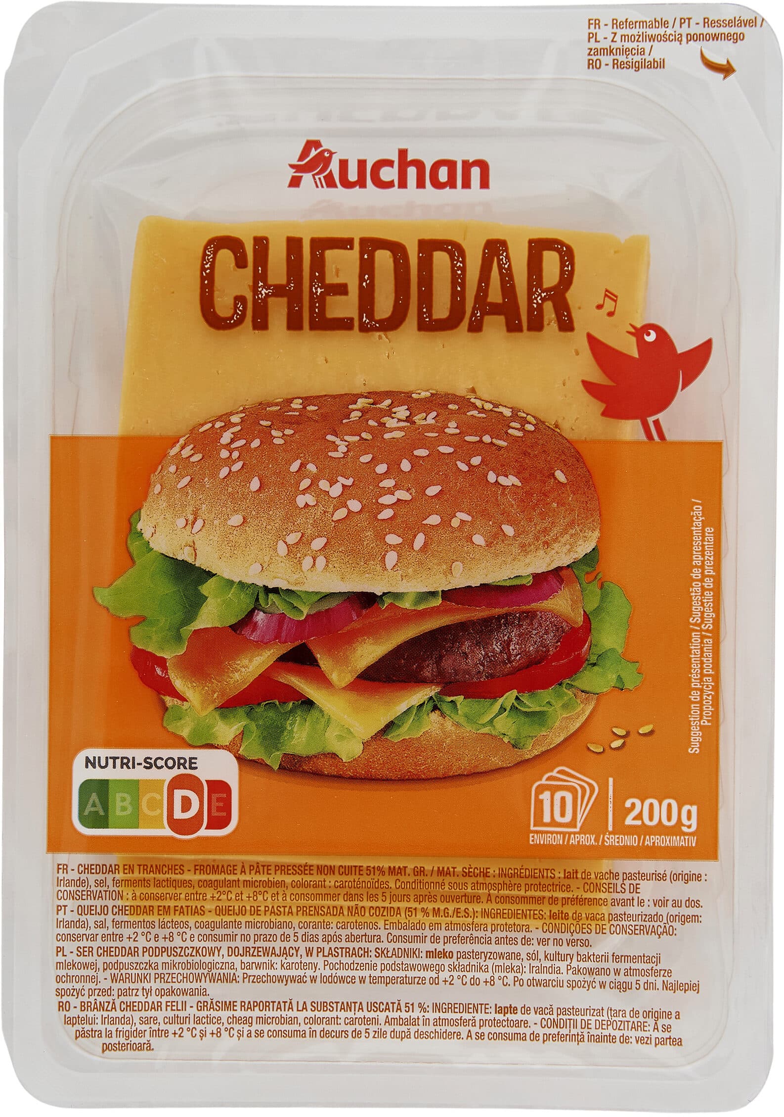 Auchan Cheddar packshot