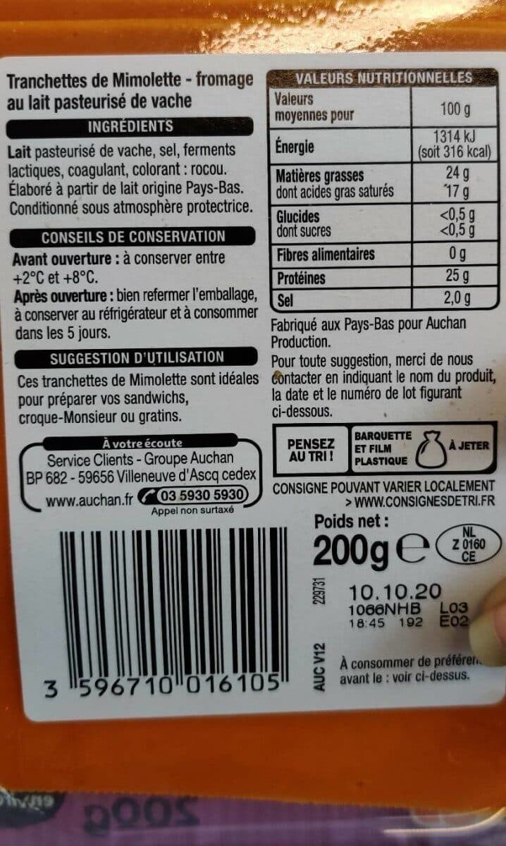 Auchan Mimolette packshot