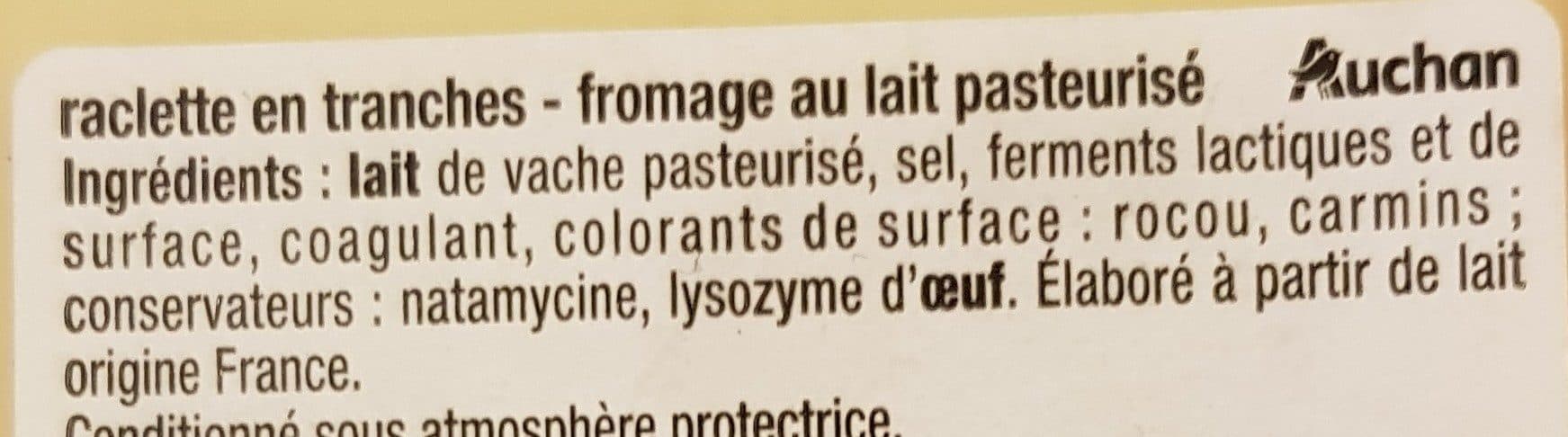 Auchan Raclette nature packshot
