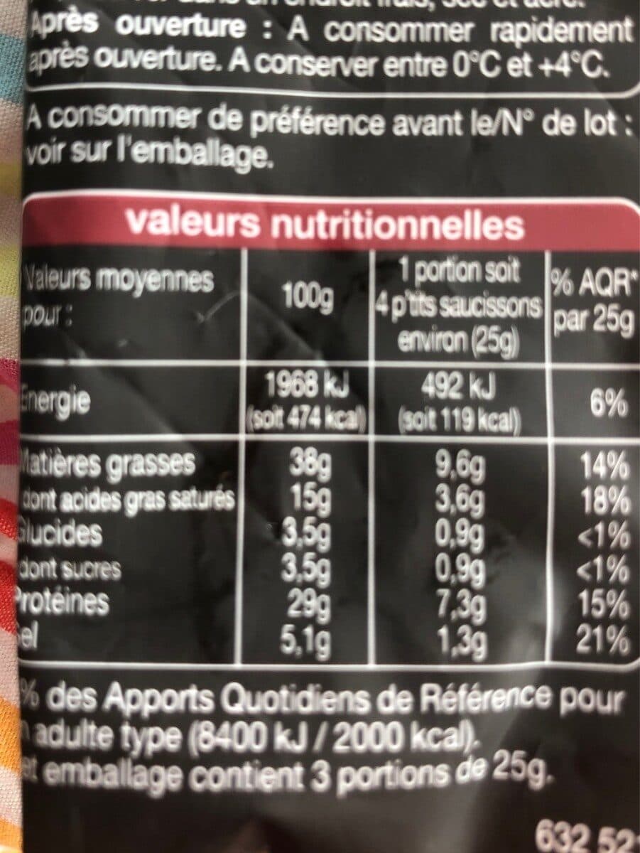 Auchan P'tits saucissons secs nature packshot