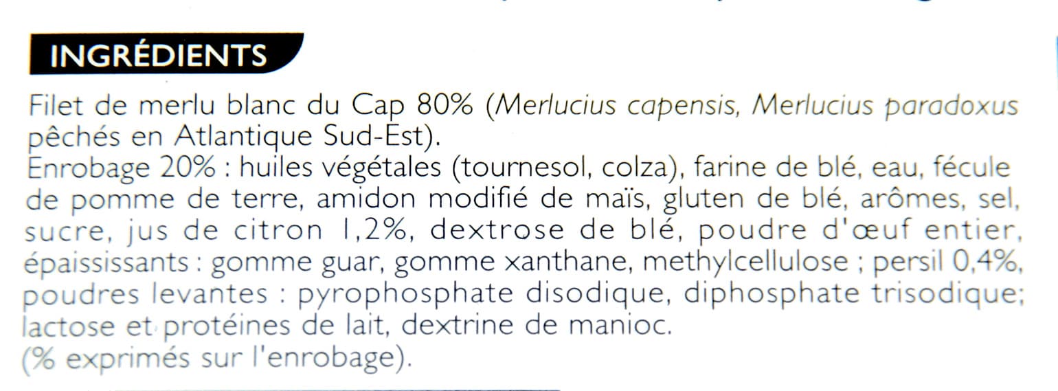 Auchan Filets de merlu blanc façon meunière packshot