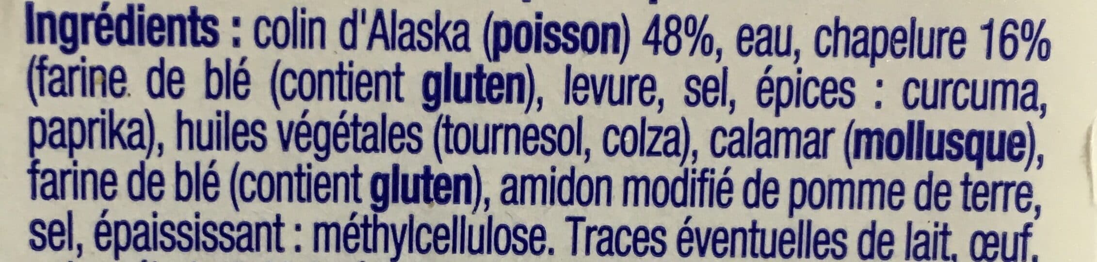 Auchan Colin d'Alaska poisson pané packshot