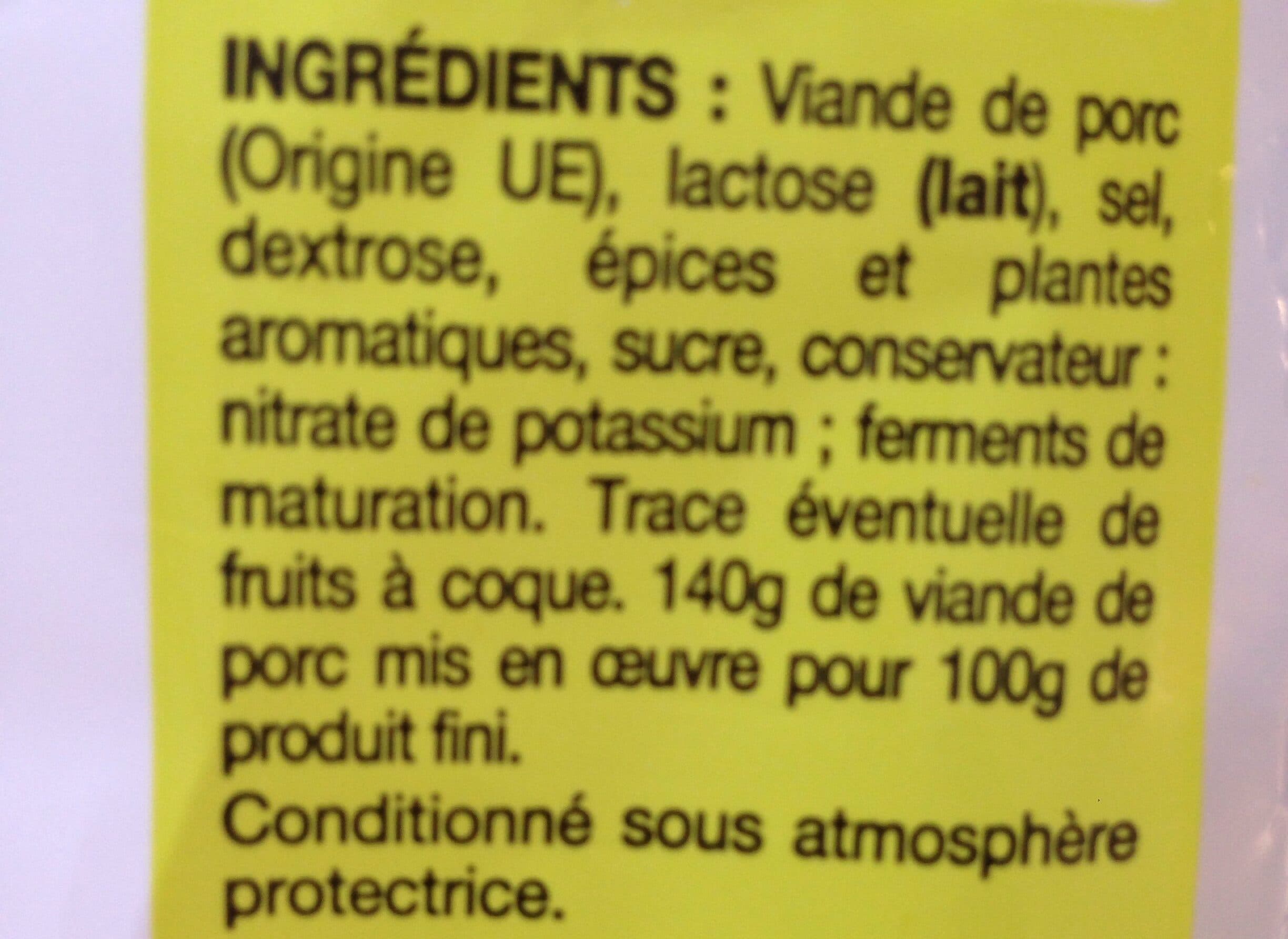 Auchan Saucisse sèche pur porc packshot