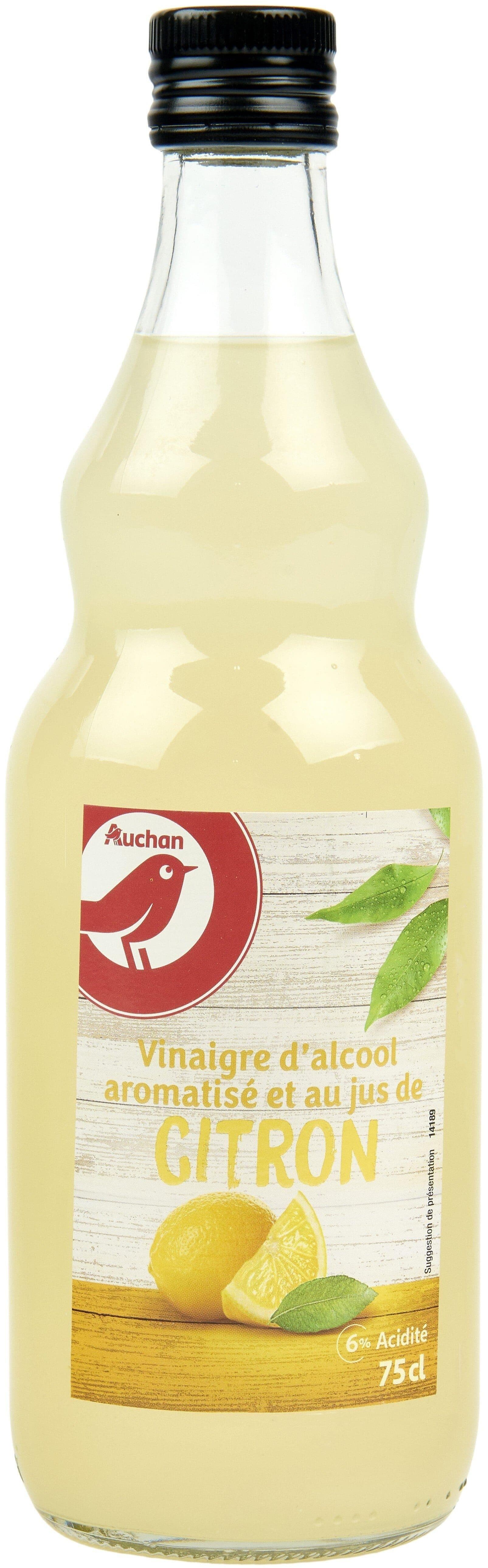 Auchan Vinaigre d'alcool au jus de citron 6% acidité packshot