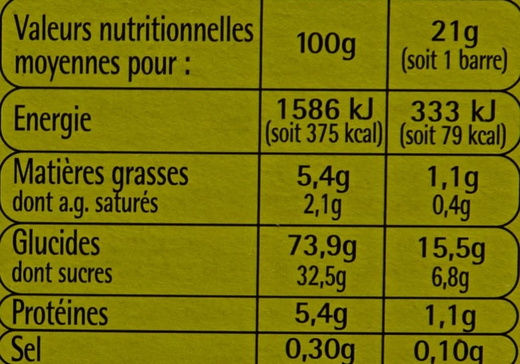 Auchan Barres de céréales goût abricot pomme packshot