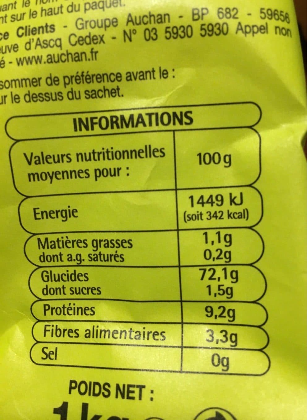 Auchan Farine de blé T55 packshot