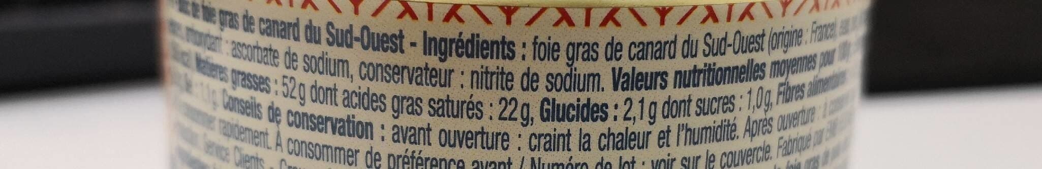 Auchan Bloc de foie gras de canard du Sud Ouest packshot