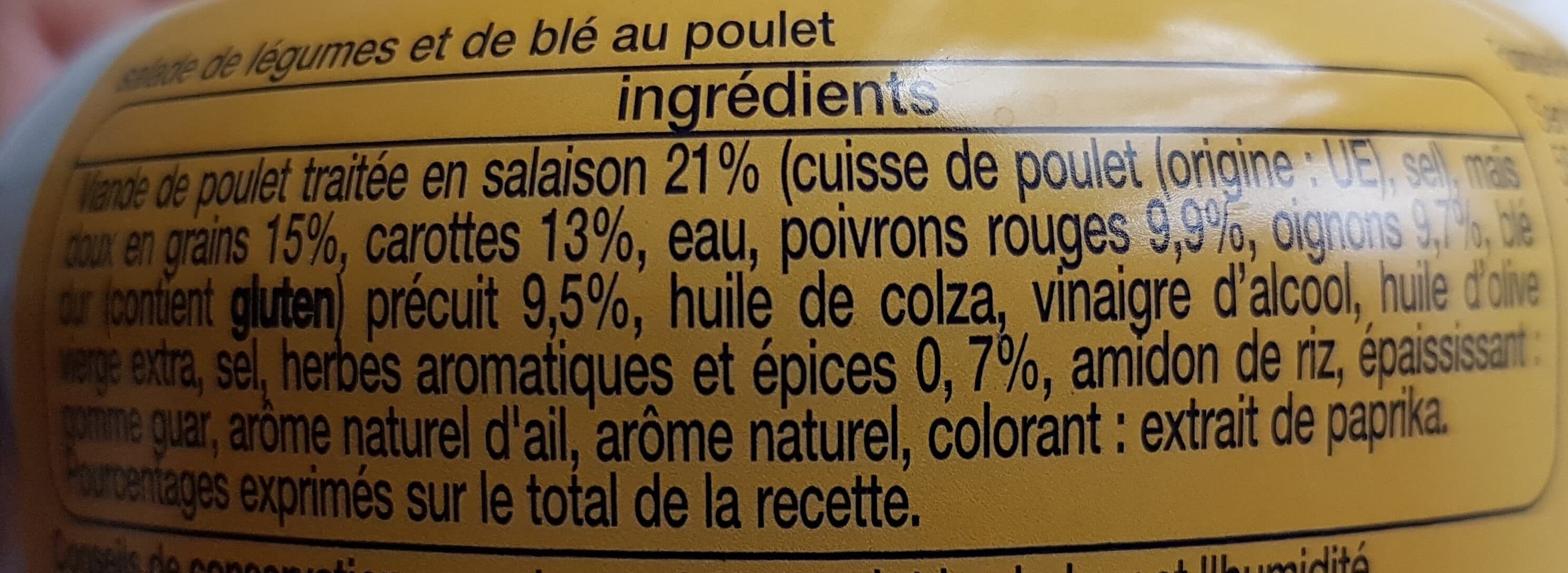 Auchan Salade de ble au poulet packshot