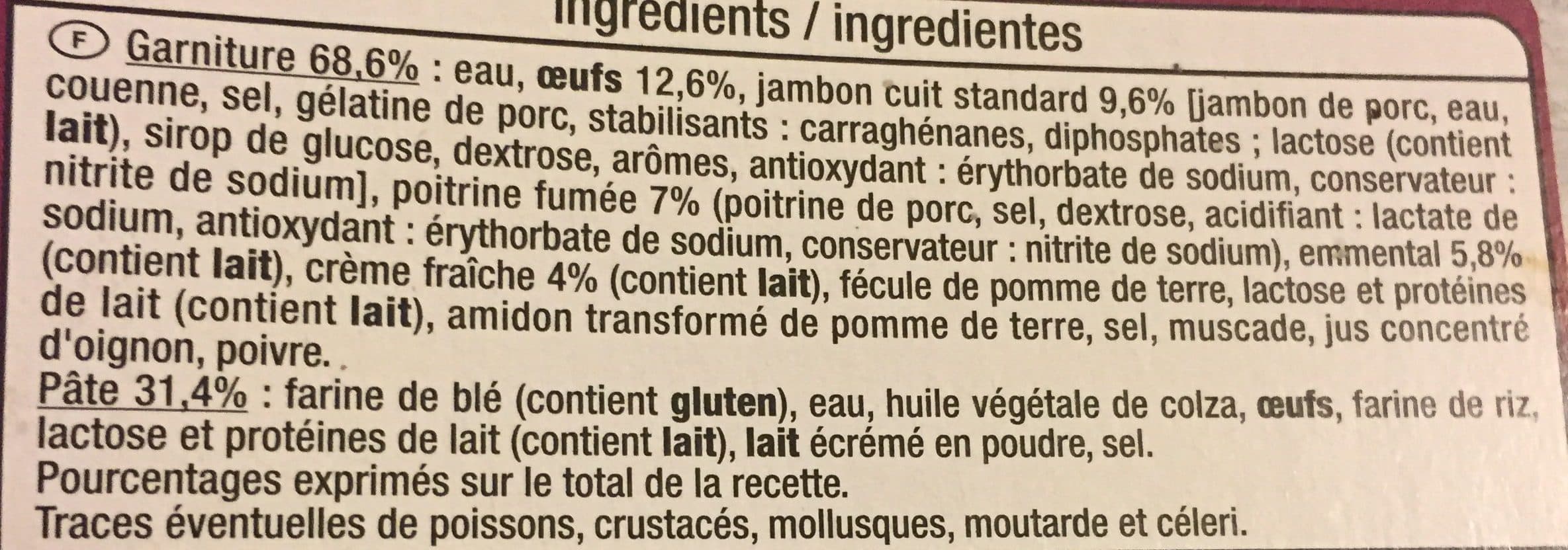 Auchan Quiche Lorraine à la crème fraîche packshot