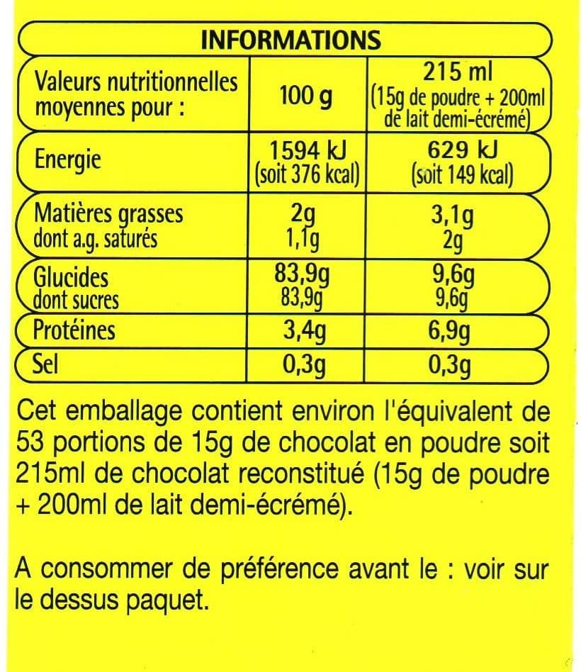 Auchan Préparation instantanée goût chocolat packshot