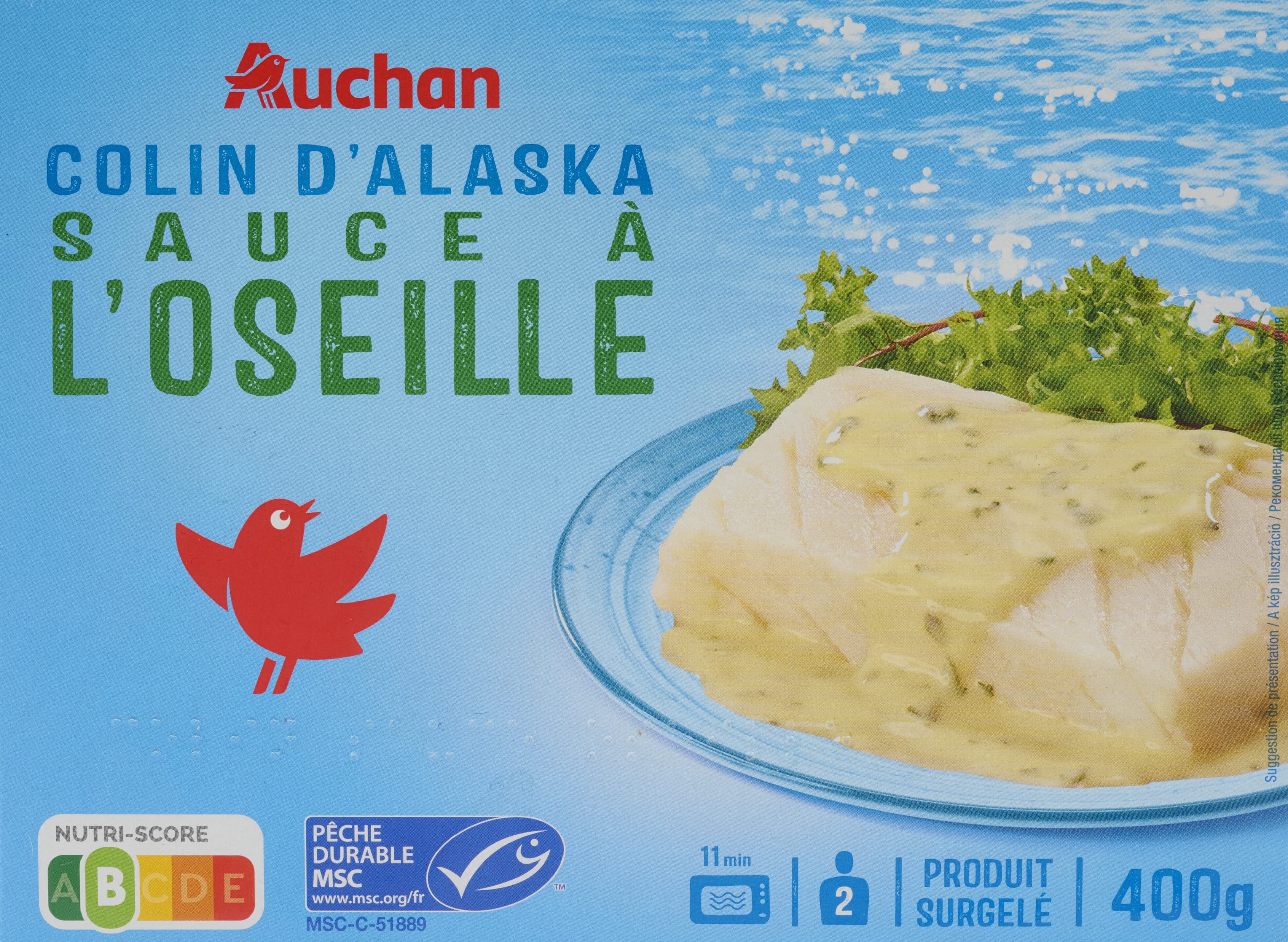 Auchan Colin d'Alaska sauce à l'oseille packshot