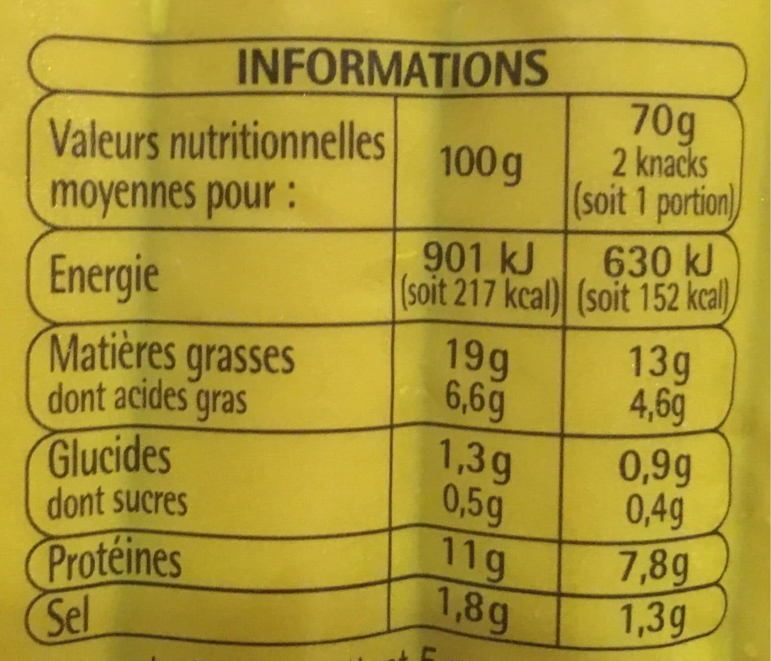 Auchan Knack volaille packshot