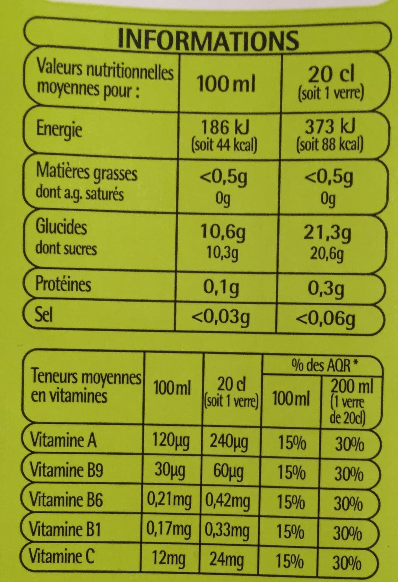 Auchan Nectar multivitaminé de 12 fruits packshot