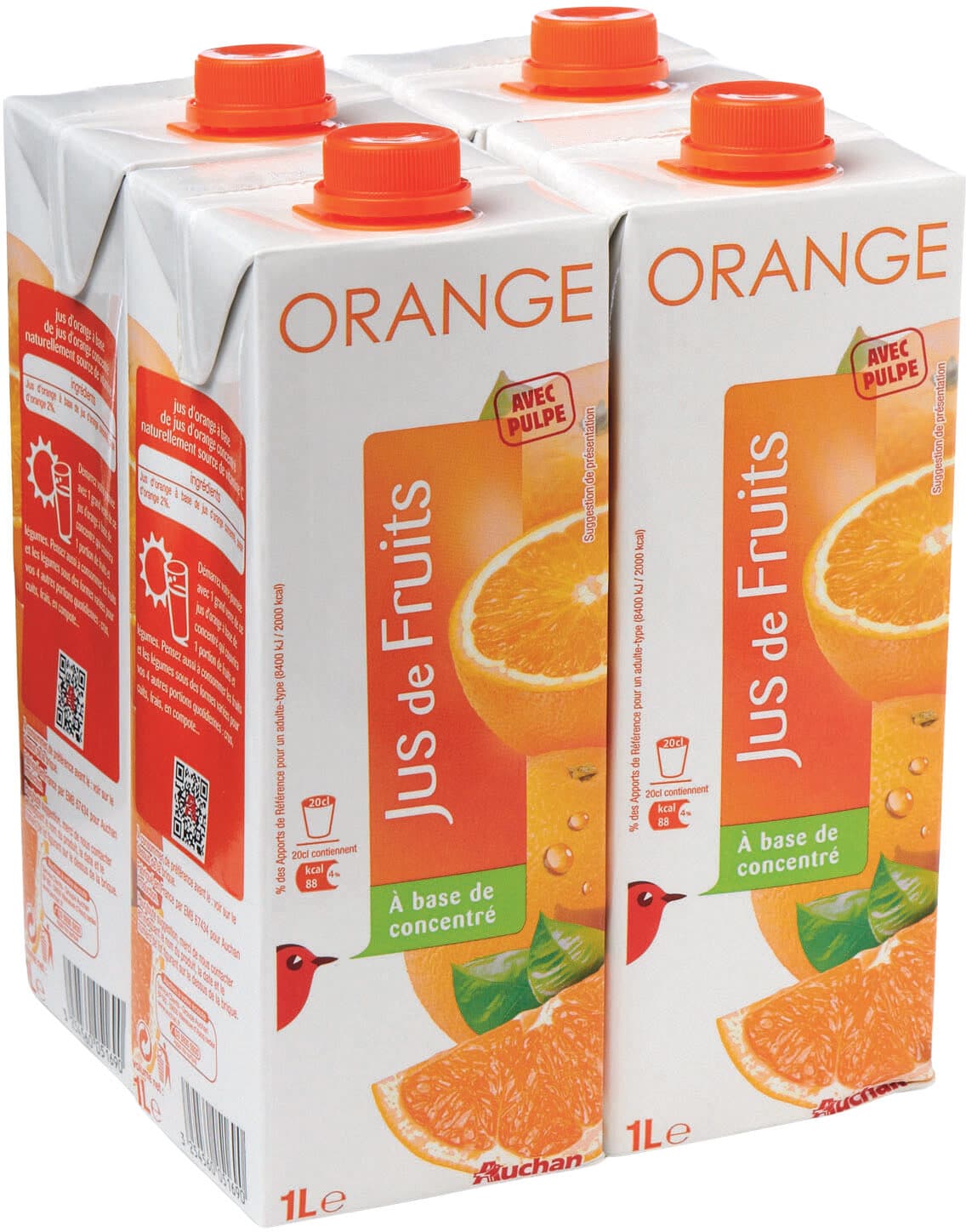 Auchan Orange - Jus de Fruits à base de concentré - AVEC PULPE packshot