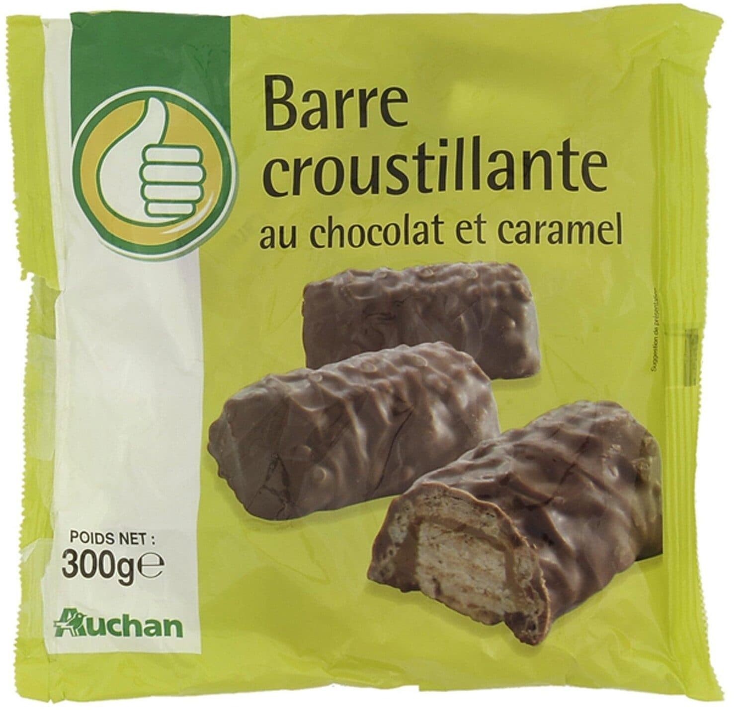 Auchan Barres croustillantes au chocolat et caramel packshot