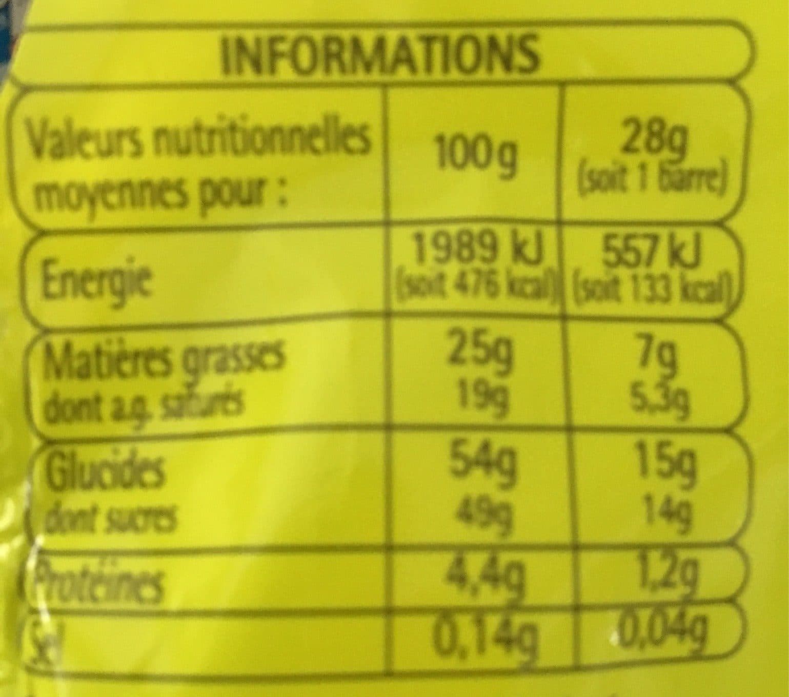 Auchan Barre chocolat noix de coco packshot