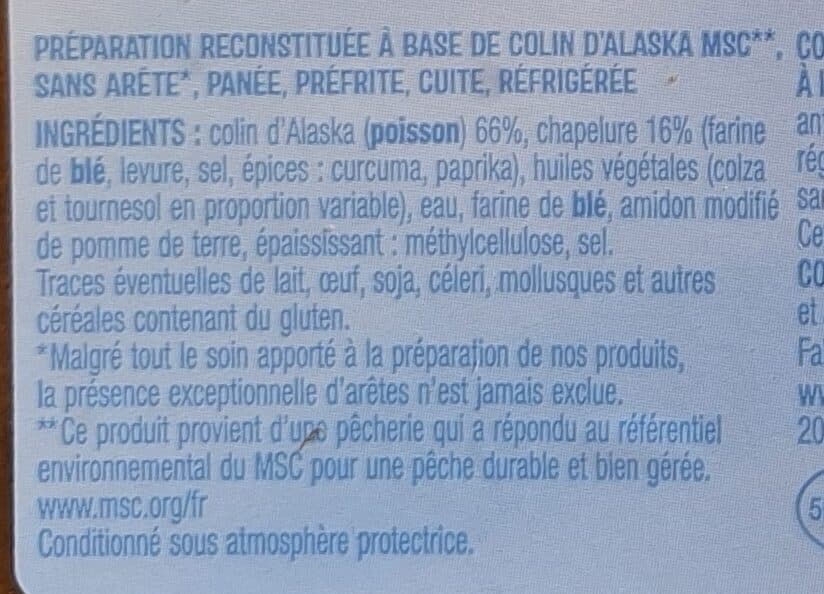 Auchan Colin d'Alaska pané packshot