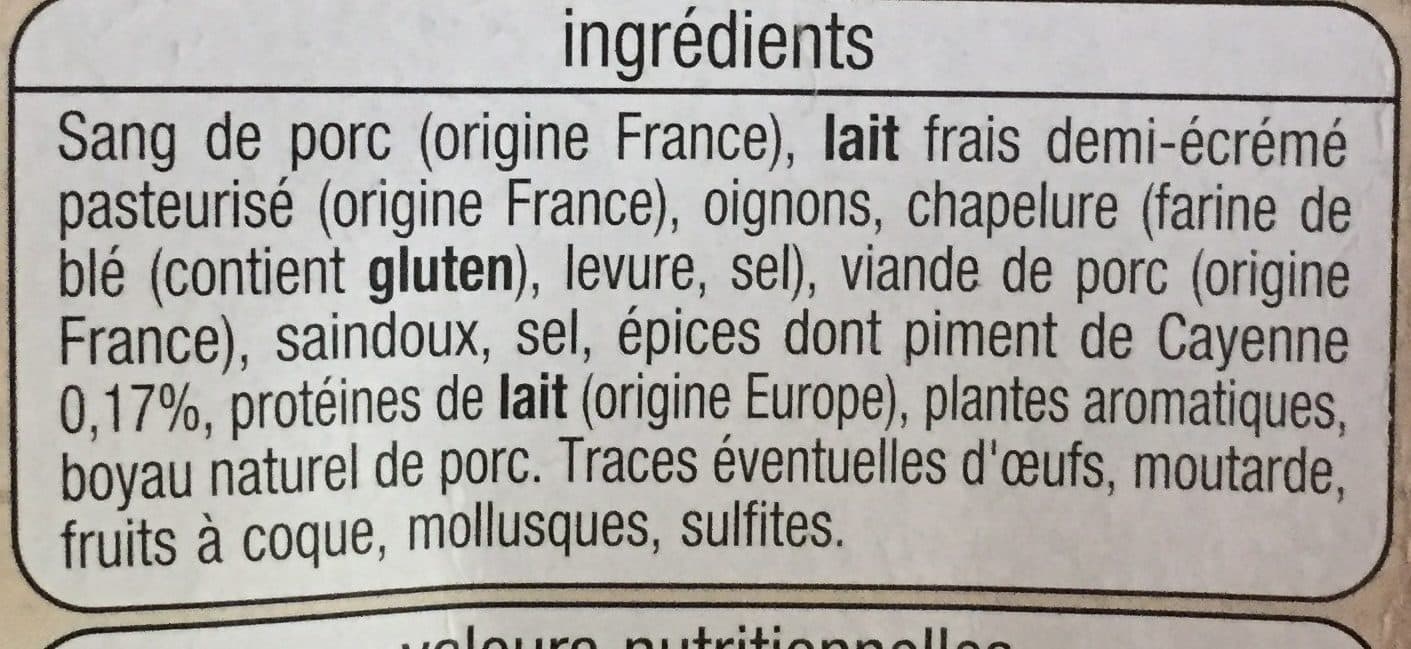 Auchan Boudins noirs antillais épicés packshot