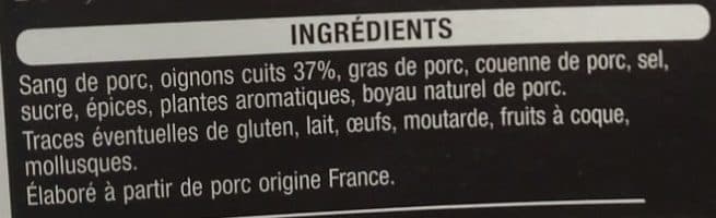 Auchan Boudins noirs aux oignons packshot