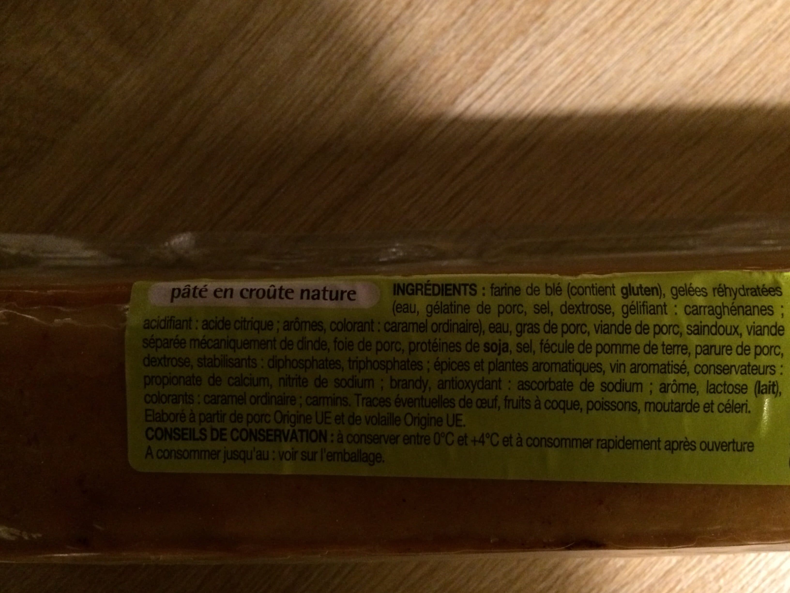 Auchan Pâté en croûte cocktail nature packshot