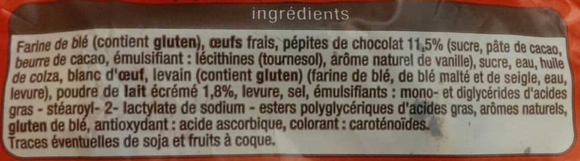 Auchan Pains au lait aux pépites de chocolat packshot