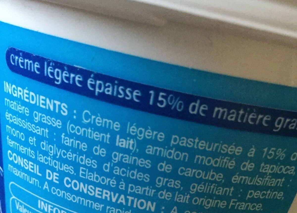 Auchan Crème légère épaisse15% matière grasse packshot