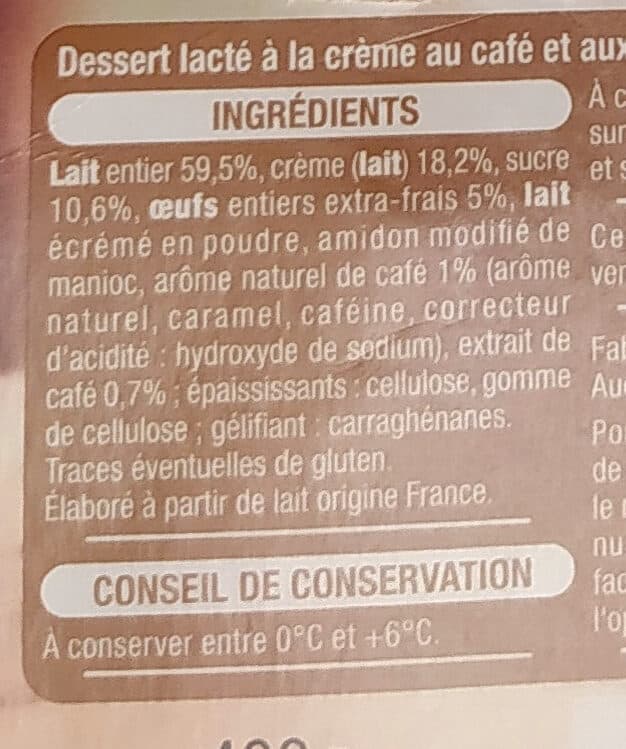 Auchan Pot de crème au café packshot