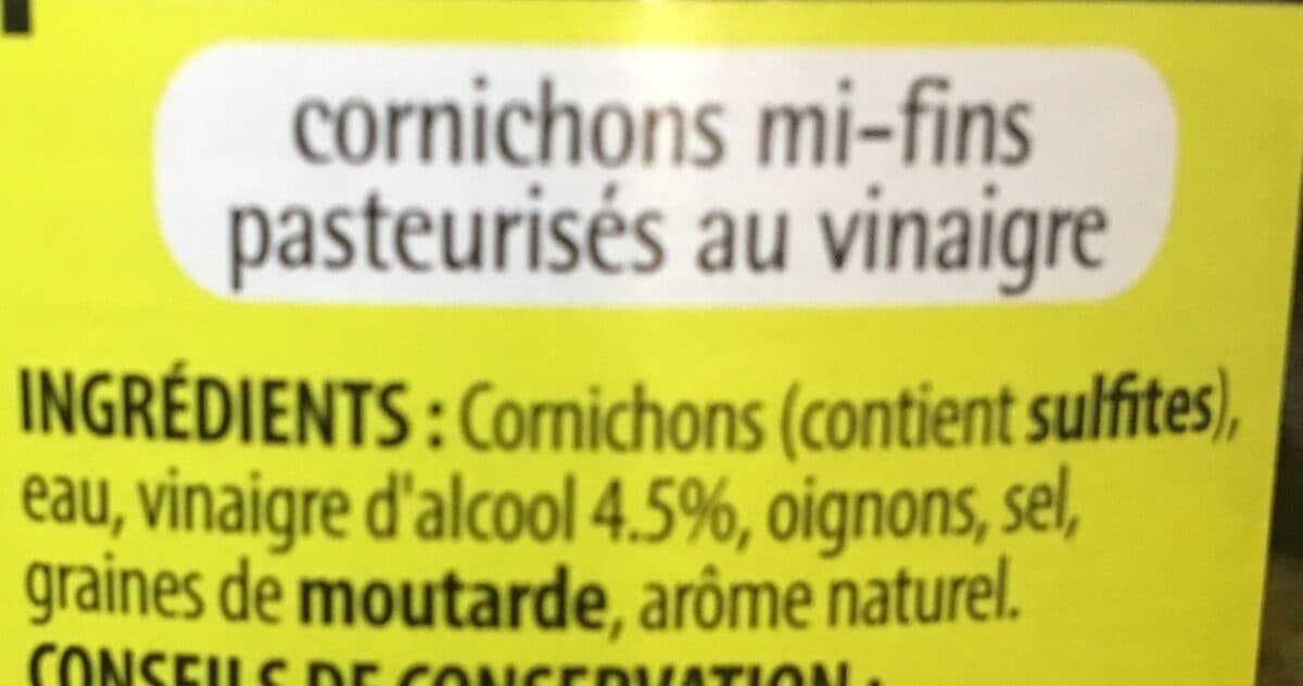 Auchan Cornichons mi-fins au vinaigre packshot