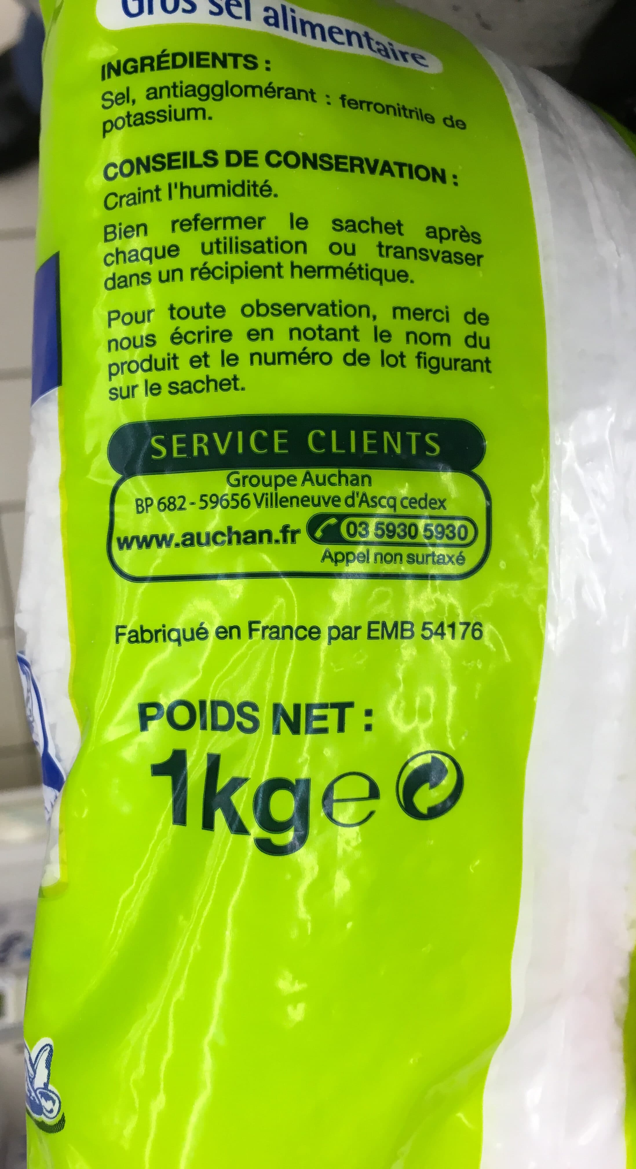 Auchan Gros sel packshot