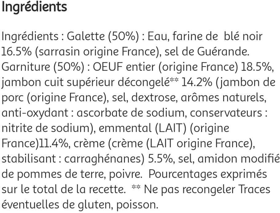 Auchan A Table en côte d'armor 2 Galettes bretonnes œuf, jambon emmental packshot