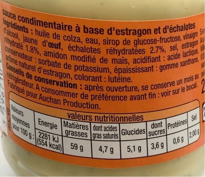 Auchan Sauce béarnaise packshot