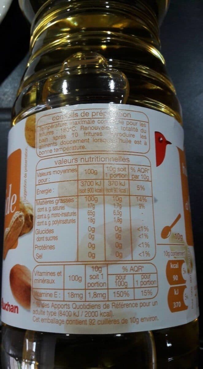 Auchan Huile d'arachide packshot