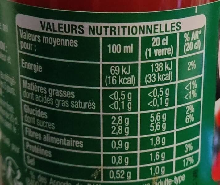Auchan TOMATE - Pur jus salé à 6g/L packshot
