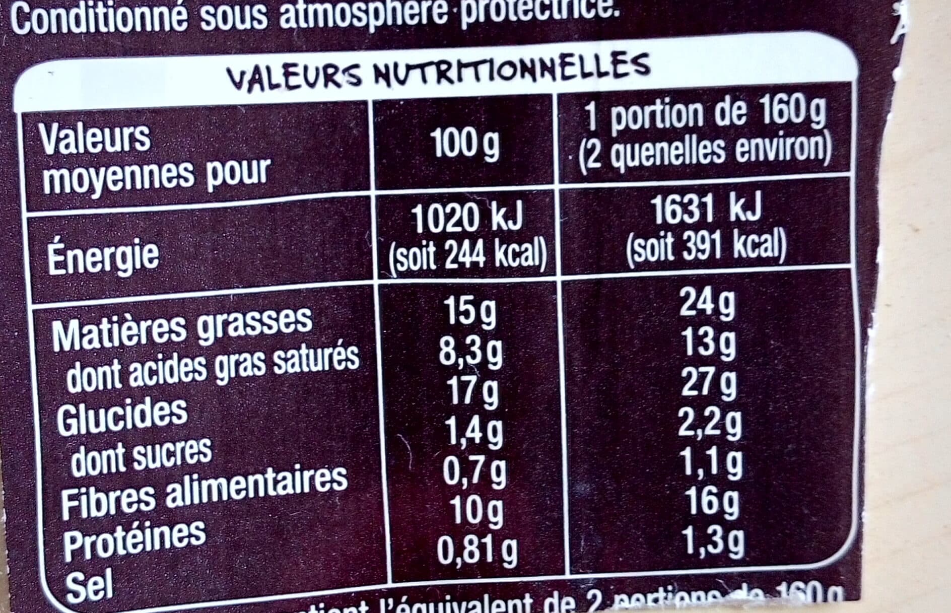 Auchan Quenelles de brochet à la lyonnaise, au beurre packshot