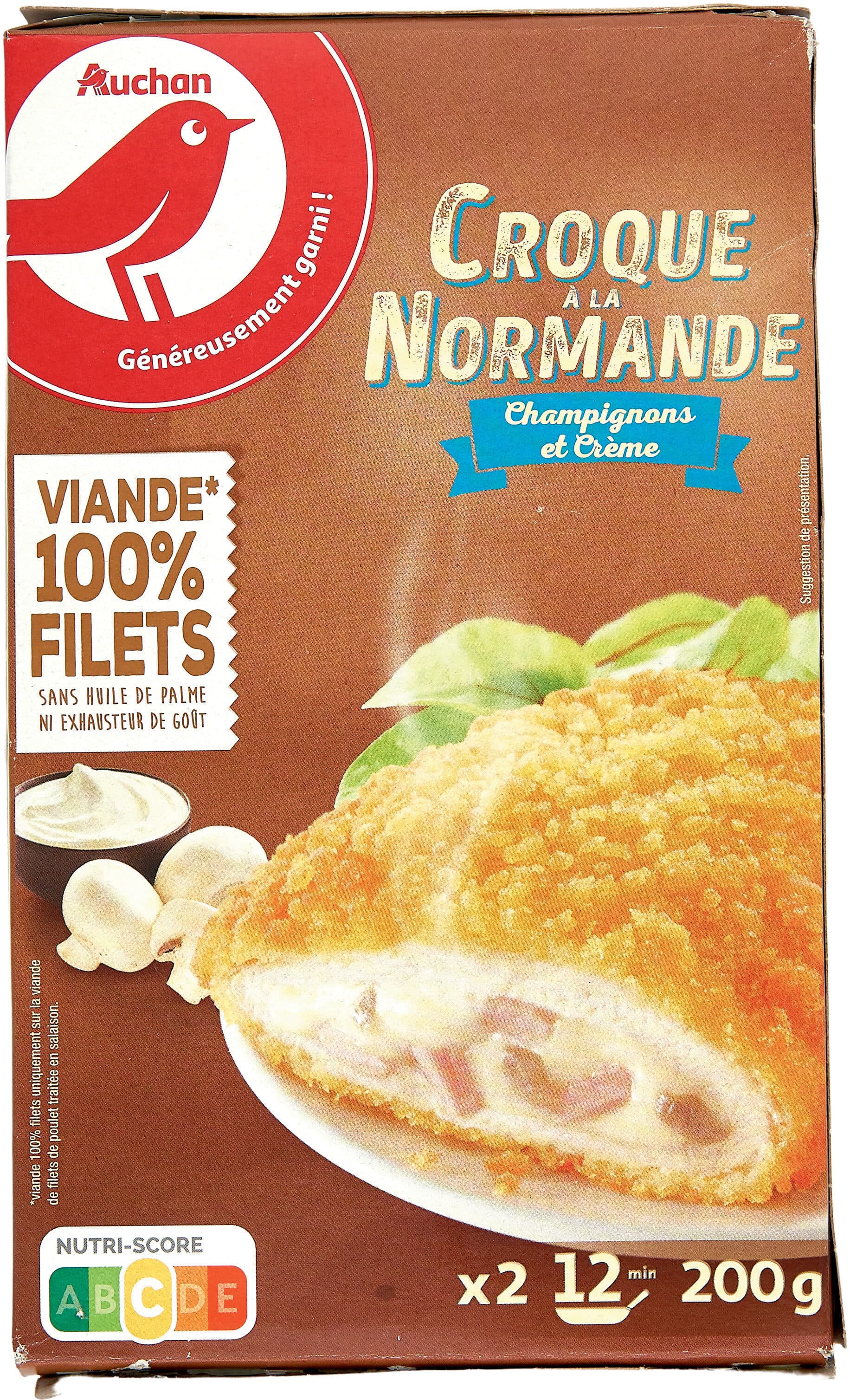 Auchan Croque à la normande Champignons et Crème packshot