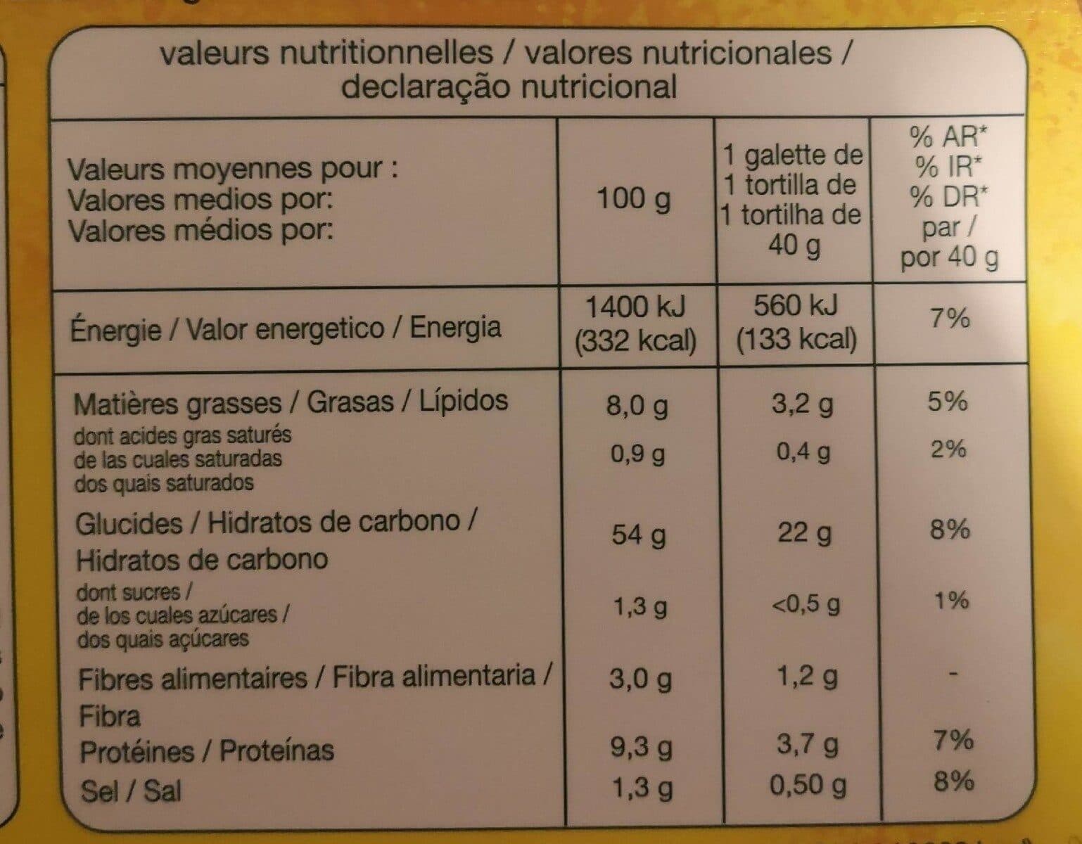 Auchan 8 tortillas de blé packshot