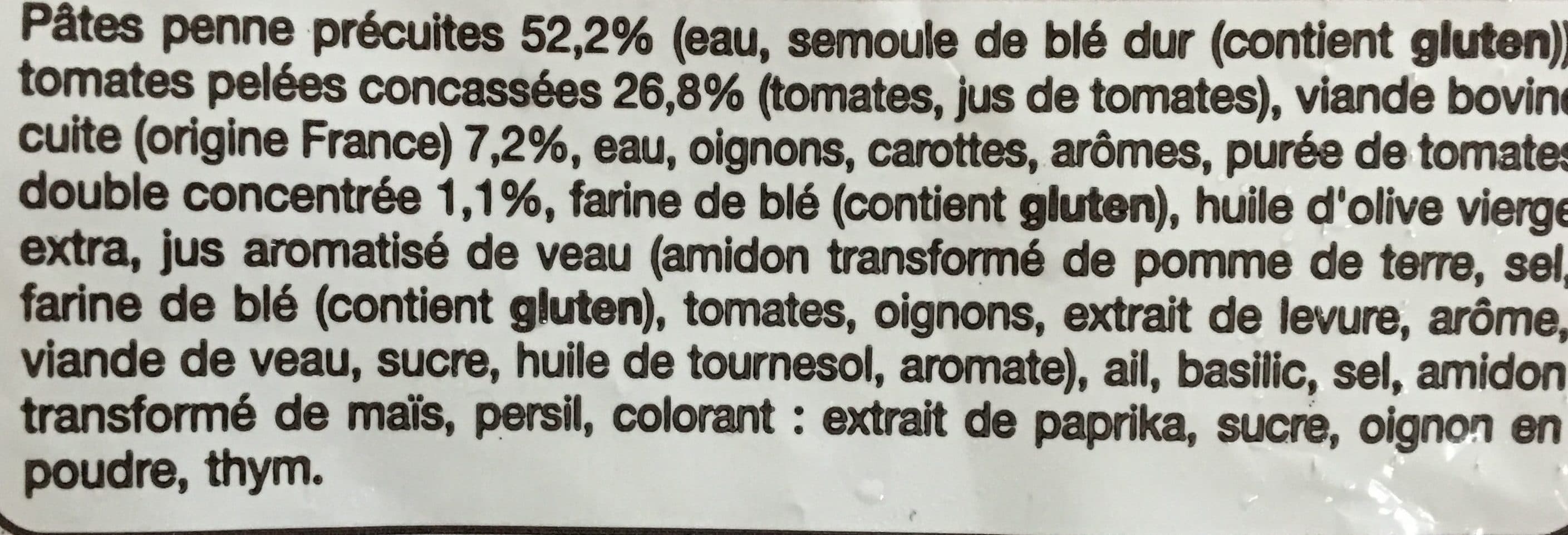 Auchan Penne à la bolognaise packshot