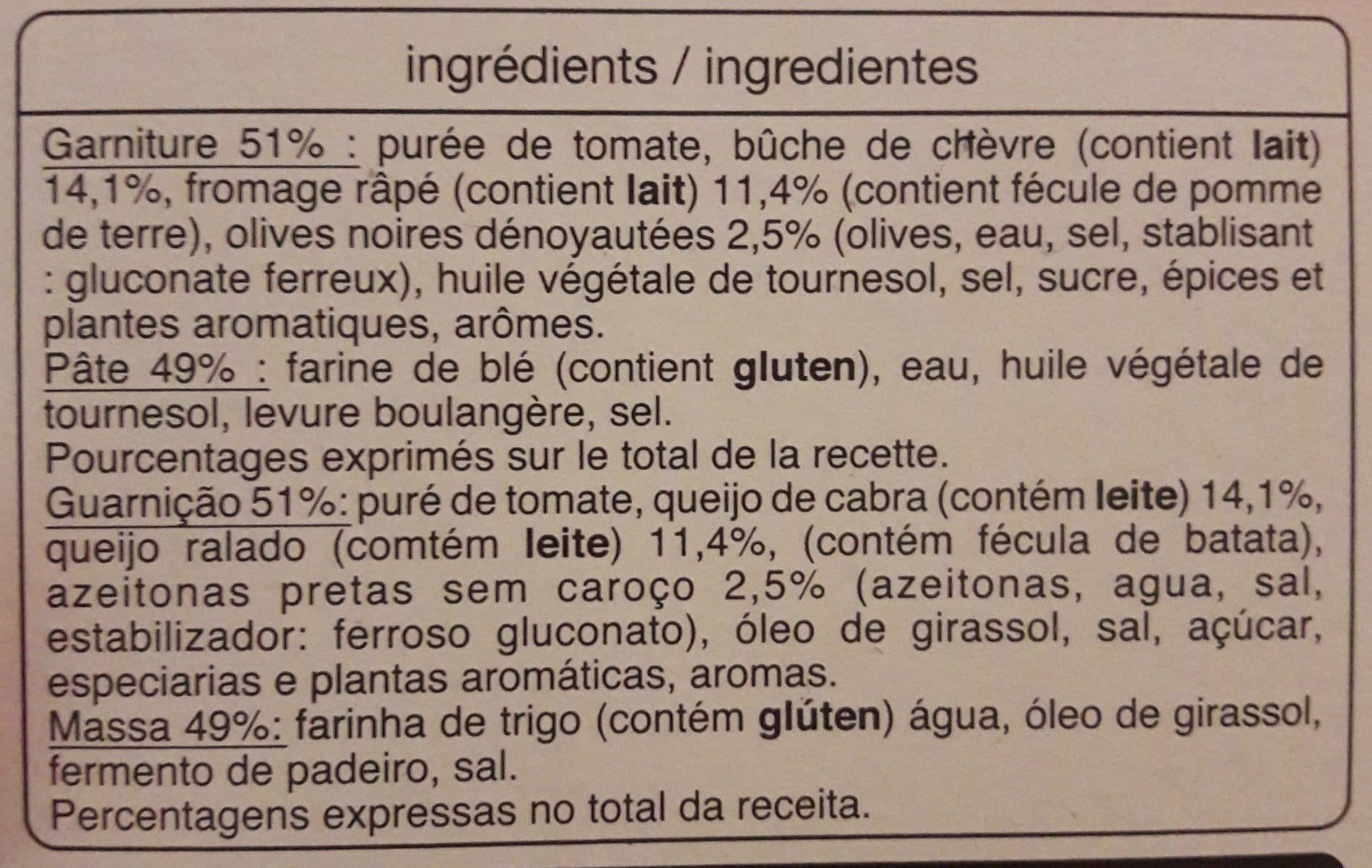 Open Food Facts Pizza au chevre cuite au feu de bois packshot