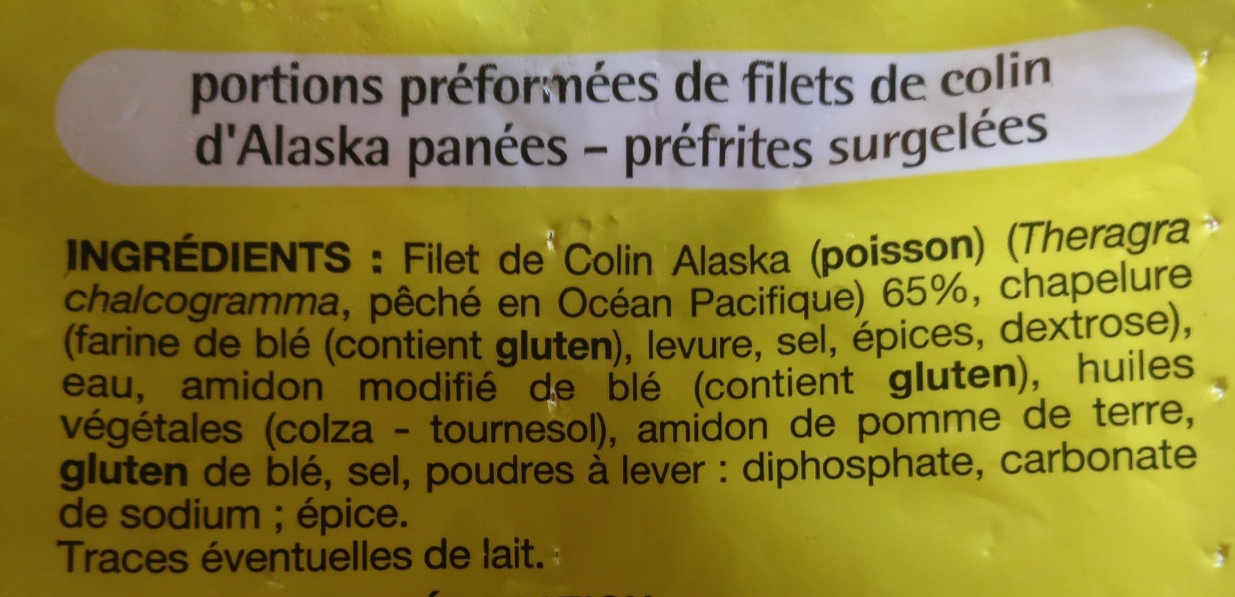 Auchan Colin d'Alaska pané packshot