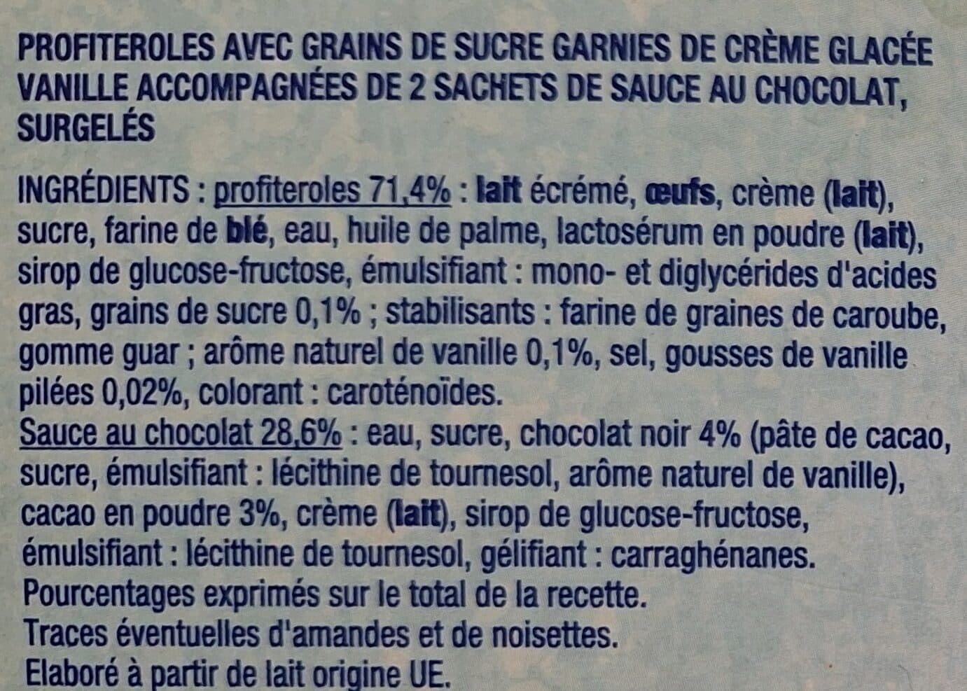Auchan Profiterolescrème glacée vanillesauce chocolat packshot
