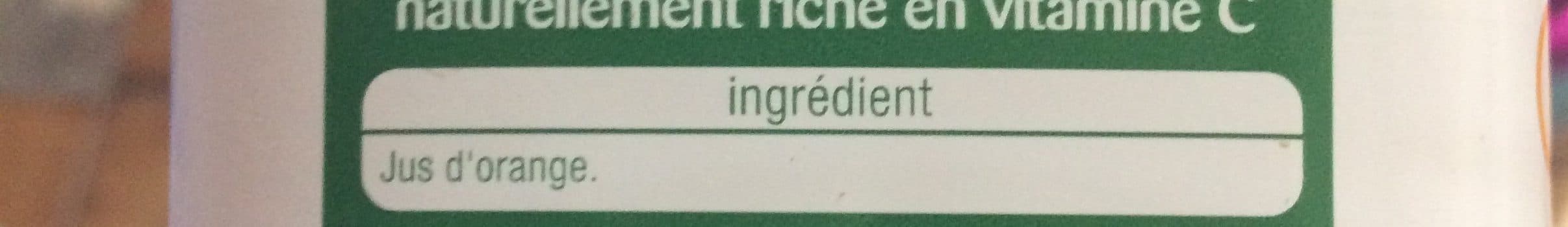 Auchan 100% Pur jus Orangesans pulpeRiche en vitamines CSans sucres ajoutés** Comme tous les jus de fruits. Contient les sucres naturellement présents dans les fruits. packshot