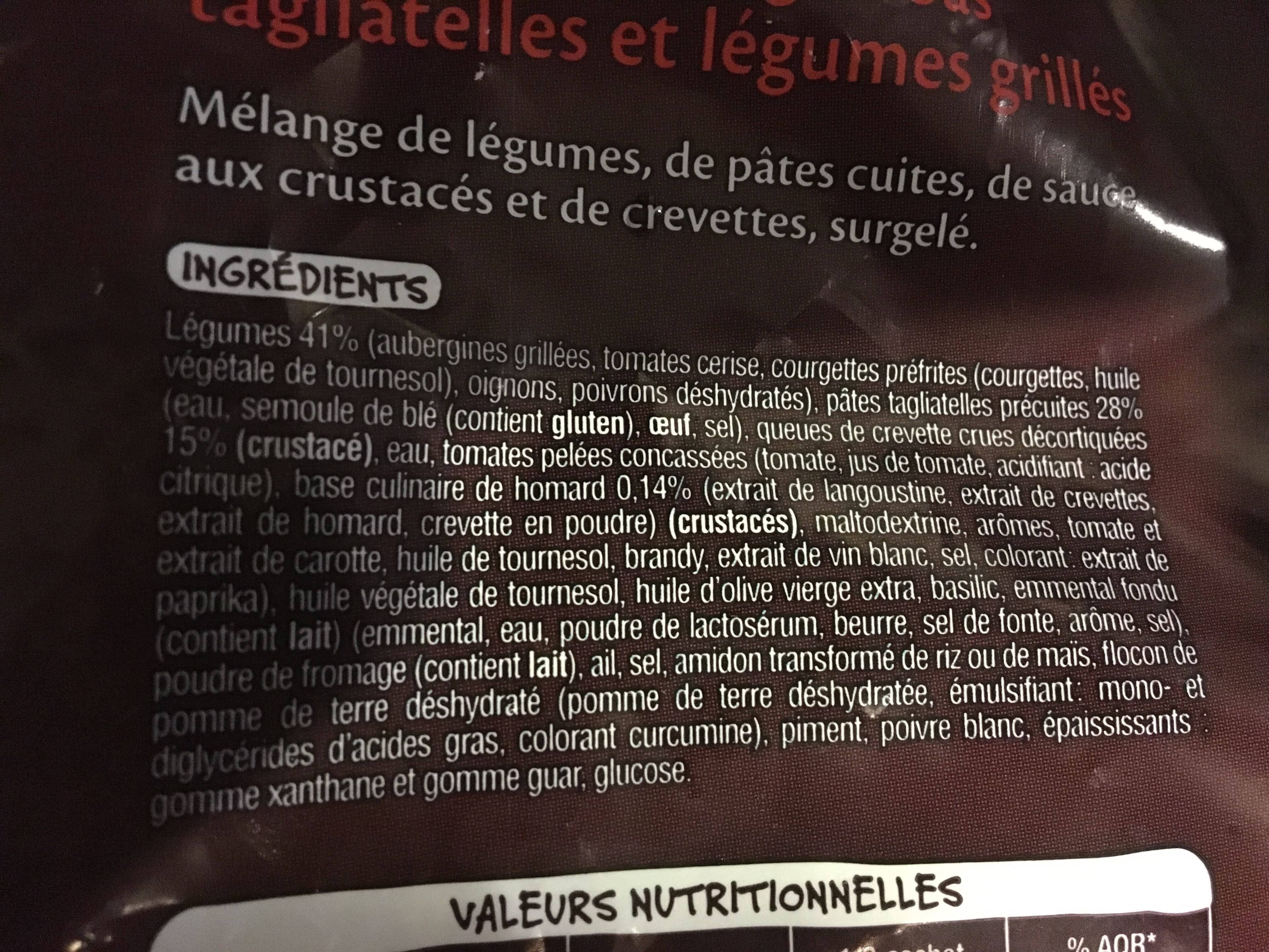 Auchan Poêlée de gambas aux tagliatelles et légumes grillés packshot