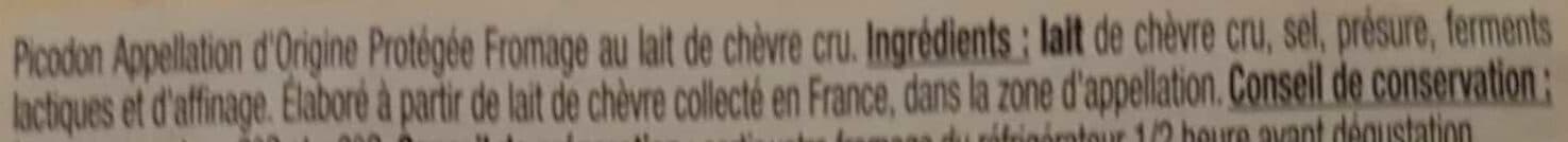 Auchan picodon Appellation d'Origine ProtégéeFromage de chèvre au lait cru packshot