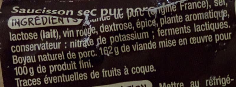 Auchan SAUCISSON DE L'ARDECHE , qualité supérieure à l'ancienne, IGP packshot
