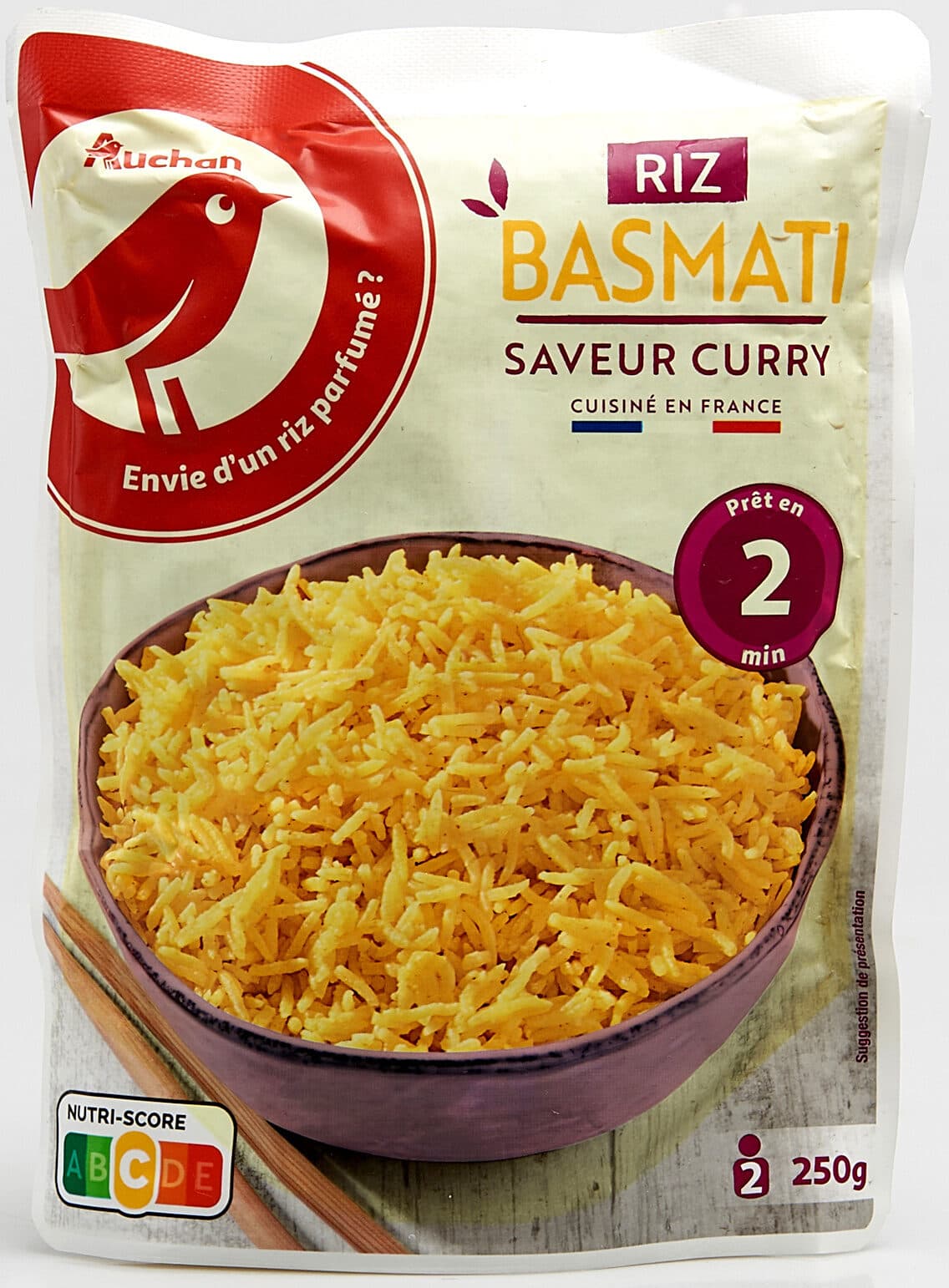 Auchan Riz basmati saveur curry packshot