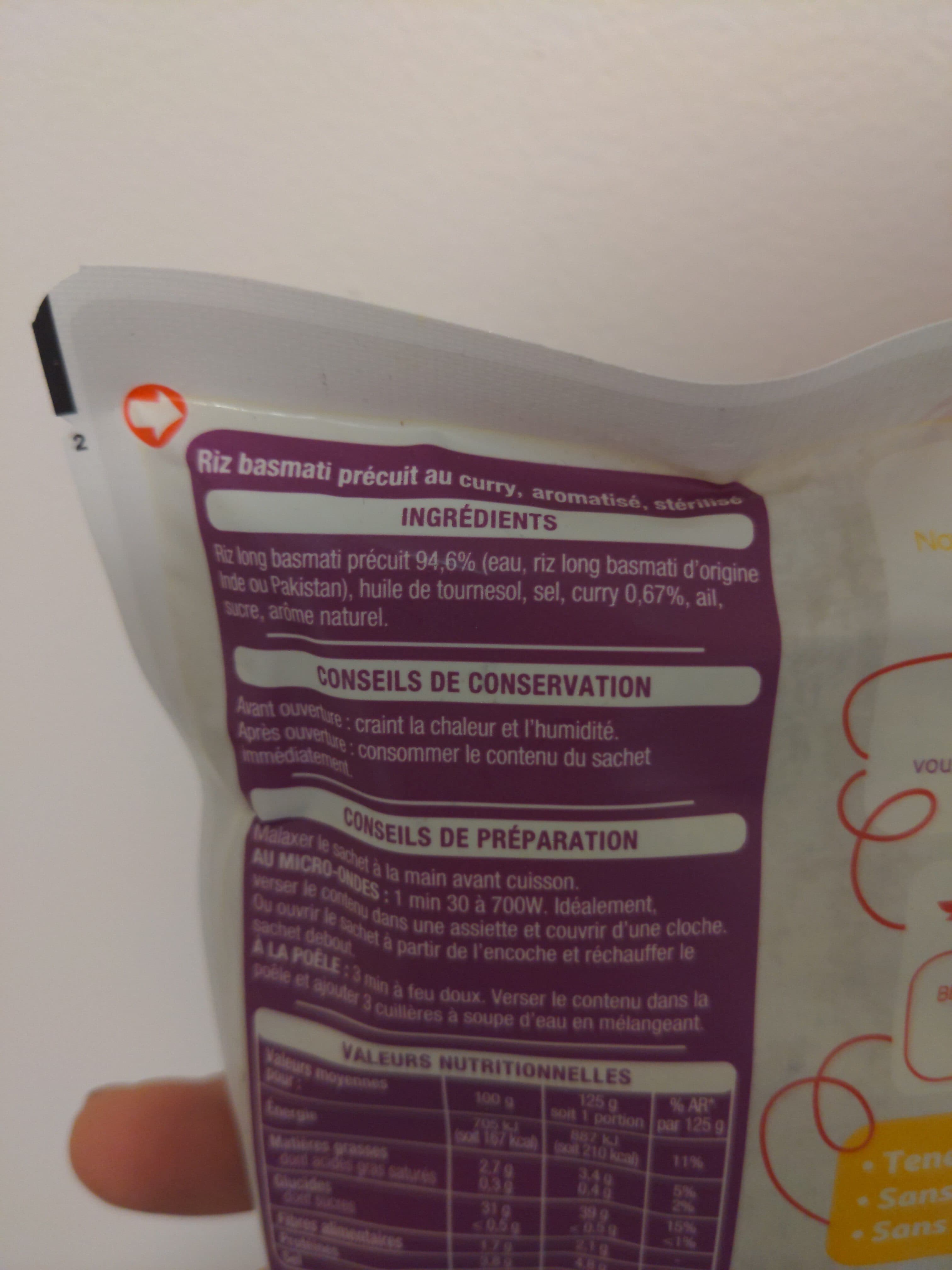 Auchan Riz basmati saveur curry packshot
