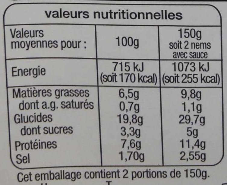 Auchan RECETTE DU VIETNAMNEMS CREVETTES et MERLUx4 / SAUCES NUOC MAM packshot