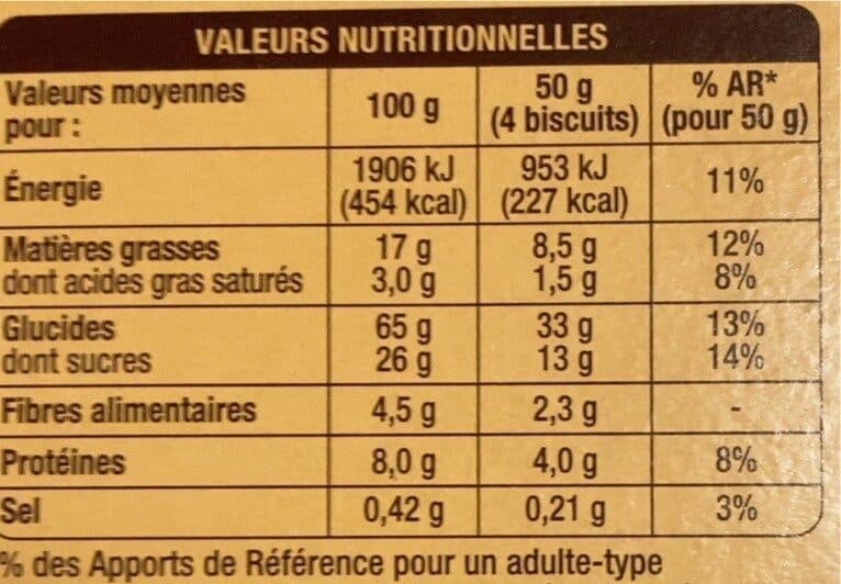 Auchan Biscuits p'tit déj pépites de chocolat et miel packshot